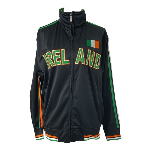 Ghast Ireland Track Jacket Men’s Large Black Full Zip Long Sleeve Athletic - Picture 1 of 13